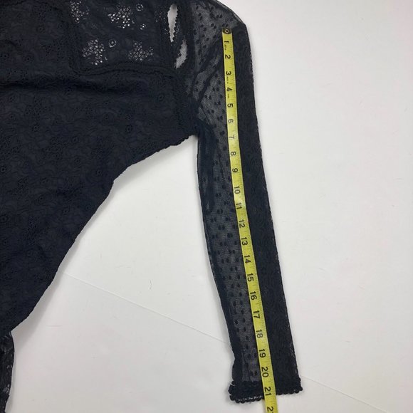 Free People Lace Witchy Wimsigoth Fairy Grunge Open Back Dress Dark Romantic - Picture 12 of 15